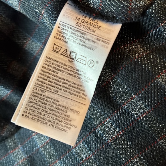 Banana republic bistretch blue and red gingham sheath midi dress 14 tall - Picture 9 of 9